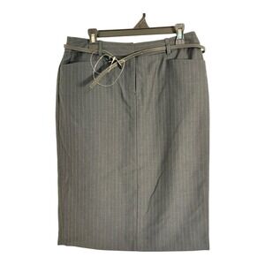 Calvin Klein Skirt Women's Size 0 Grey Pinstripe Pencil Skirt‎ NWT